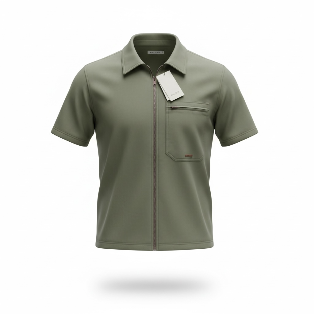 Belier Traveller Full Zip Shirt Sage
