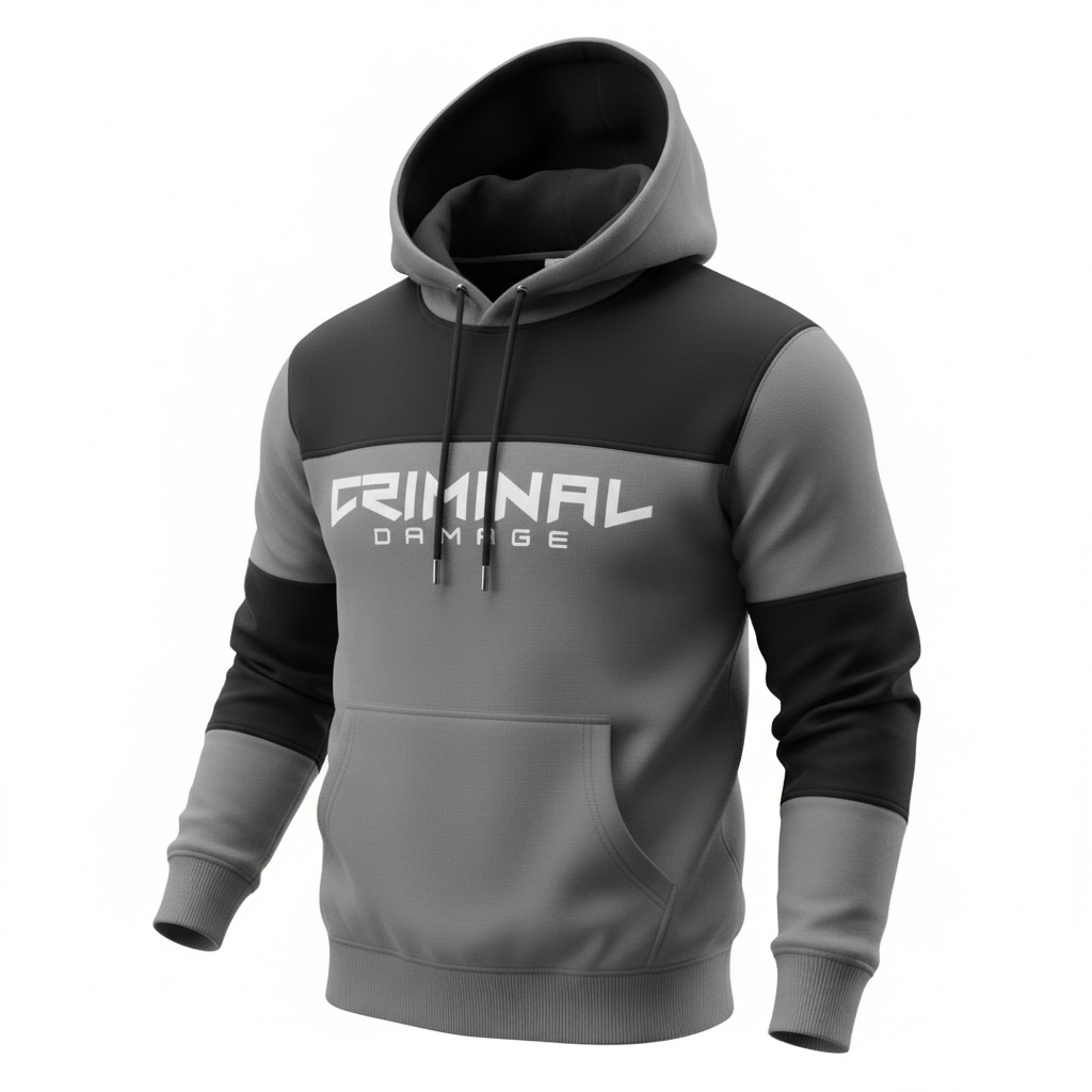 Criminal Damage Roman Track Hood Grey