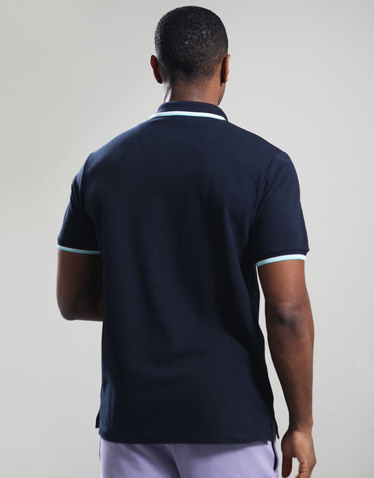 MARSHALL ARTIST TIPPED POLO SHIRT // NAVY