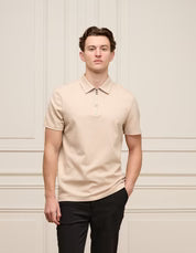 BELIER PREMIUM S/S ZIP POLO // TAUPE POLO SALE