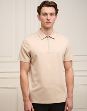BELIER PREMIUM S/S ZIP POLO // TAUPE POLO SALE