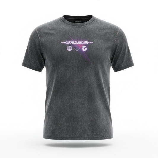Criminal Damage Perspective T-Shirt Washed Black