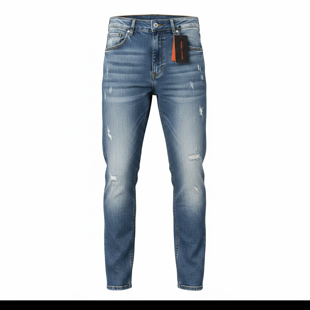 Method & Mayhem Skinny Jeans Destructed Blue