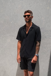 BELIER TSHIRT // PLEATED SHORT SLEEVE SHIRT & SHORTS SET SALE