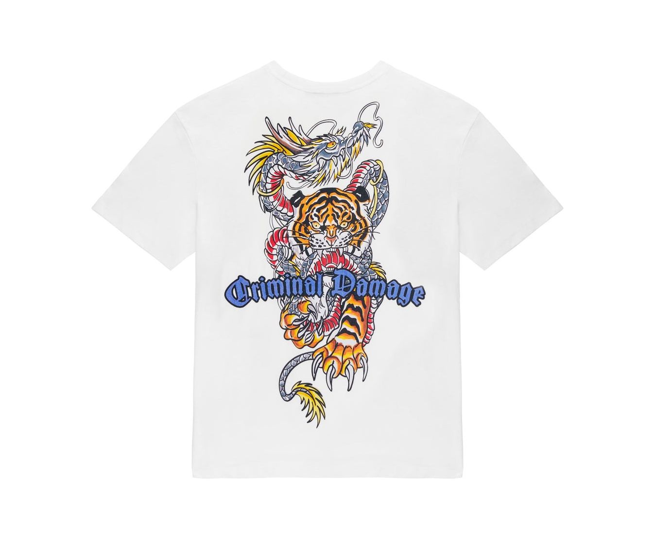 Criminal Damage Dragon Tiger Fight Tee - White