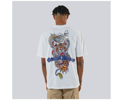 Criminal Damage Dragon Tiger Fight Tee - White