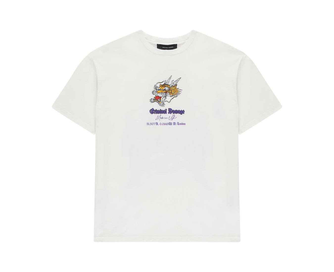 Criminal Damage Dragon Tiger Fight Tee - White