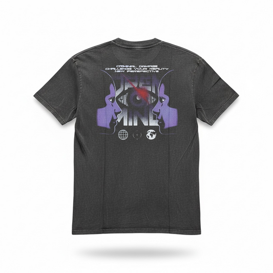Criminal Damage Perspective T-Shirt Washed Black