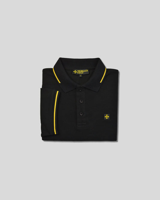 Terrace Cult Premium Pique Polo - Black/Yellow