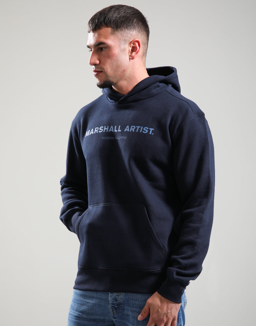 MARSHALL ARTIST TONAL STAMPA LOGO HOODIE // NAVY
