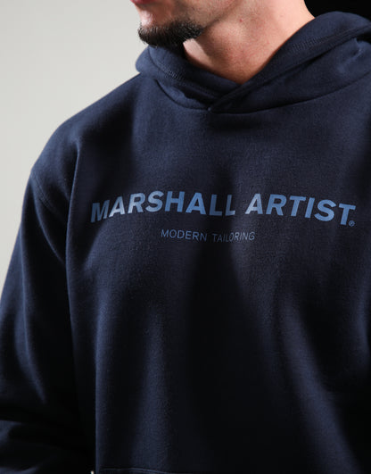 MARSHALL ARTIST TONAL STAMPA LOGO HOODIE // NAVY