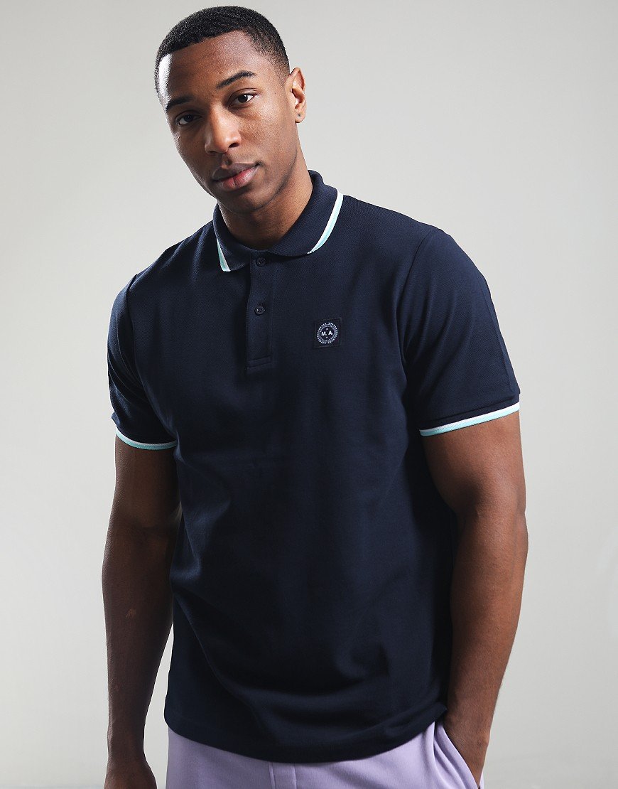 MARSHALL ARTIST TIPPED POLO SHIRT // NAVY