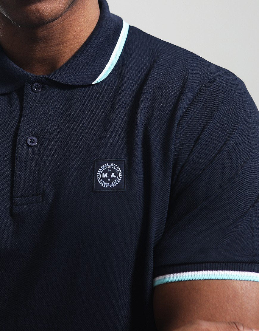 MARSHALL ARTIST TIPPED POLO SHIRT // NAVY