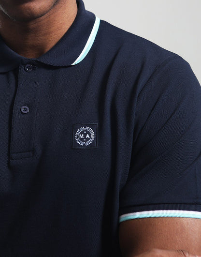 MARSHALL ARTIST TIPPED POLO SHIRT // NAVY